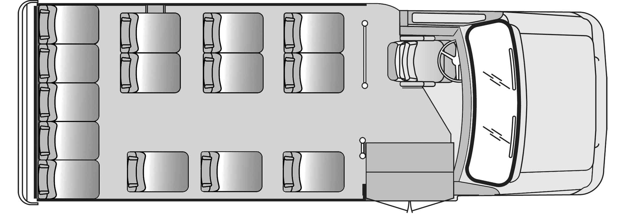 14 Passenger Plus Driver Floorplan Image
